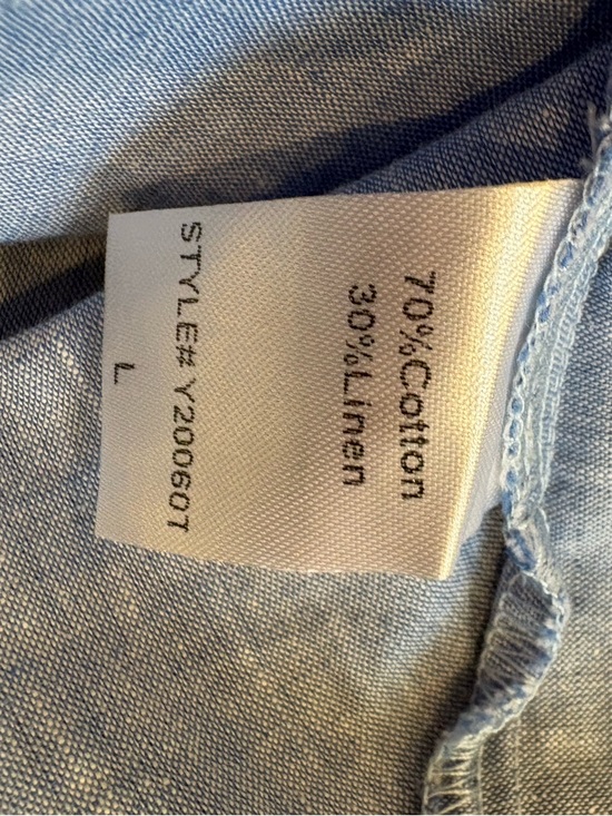 Tuckernuck Chadwick Chambray Dress | Coastal Preppy Blue | Size L - Picture 7 of 11